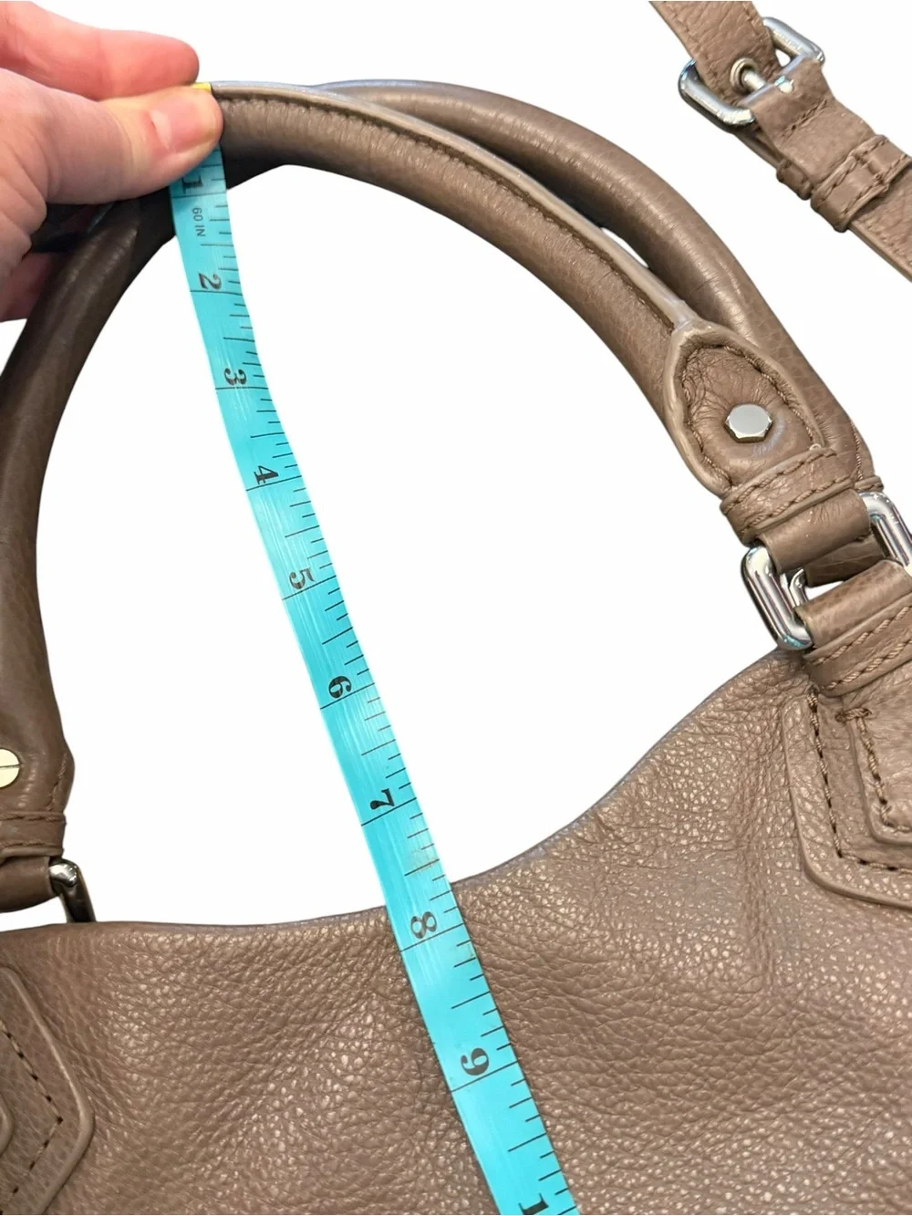 MARC By MARC JACOBS Taupe Classic Q Fran Leather Tote Shoulder Bag Hobo Preppy